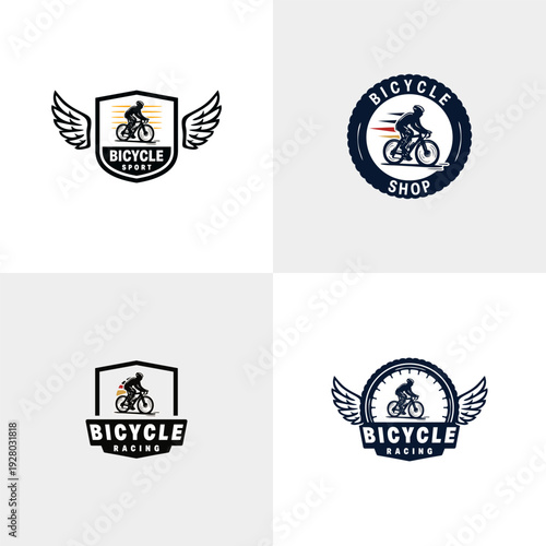 Set of illustration bicycle sport logo design