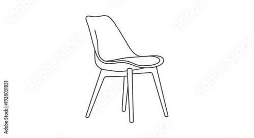 Modern chair with curved backrest design.