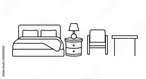 Furniture pieces for a bedroom set.