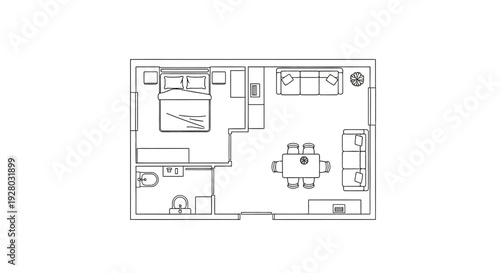 Black and white house floor plan.