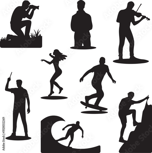 Muslim Couple Silhouette Bundle – Islamic Wedding & Romantic Vector Clipart Collection