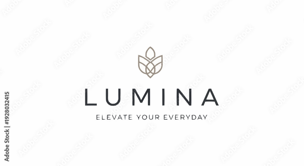 Fototapeta premium Lumina Logo Design with Simple Leaf.