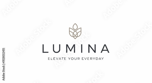 Lumina Logo Design with Simple Leaf.