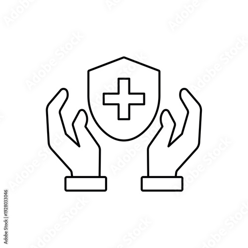 Health protection icon, isolated on white background