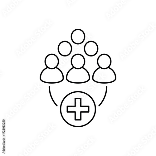 Social medicine icon, isolated on white background.