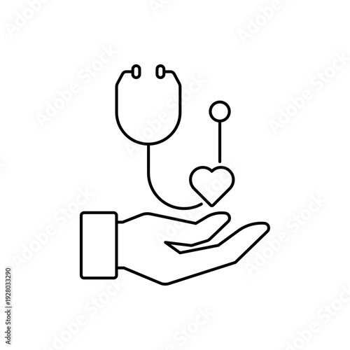 Primary care icon, isolated on white background.