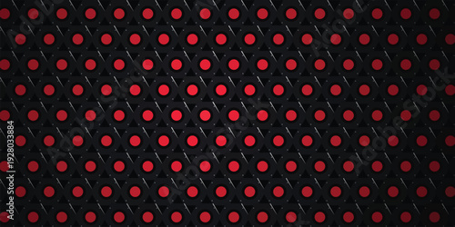 3D Red Hexagonal Neural Network Background with Glowing Circular Nodes for Artificial Intelligence