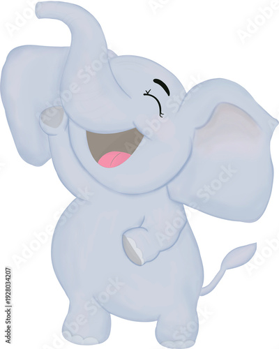 The baby blue  elephant cartoon