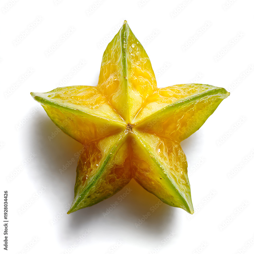 Fototapeta premium Starfruit Slice White Background