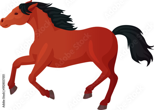 Arabian horse run. Animal race cartoon icon