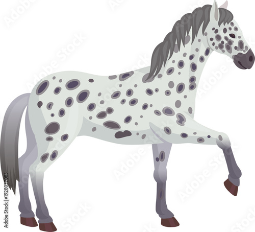 Purebred horse color icon. Active animal character