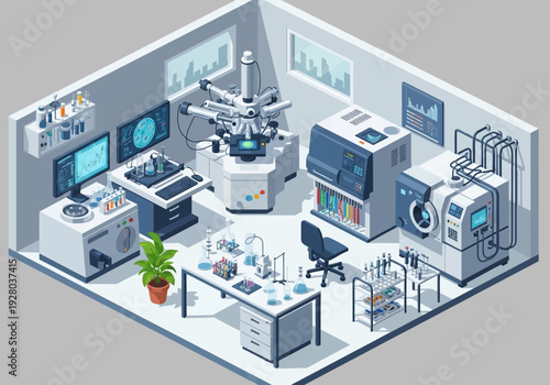 Advanced scientific laboratory equipped with state-of-the-art technology and research equipment for experimentation
