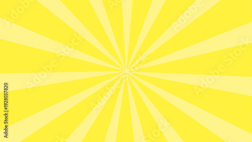 黄色の集中線が広がるシンプルなポップ背景 16:9ベタ塗りバナー素材