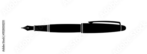 Classic Black Fountain Pen Vector Illustration