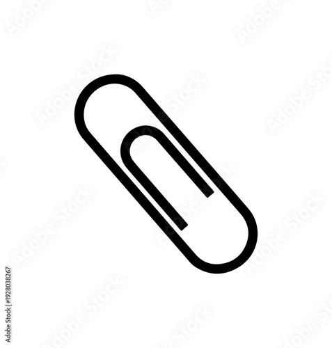 Wallpaper Mural Modern Minimalist Paper Clip Icon - Black Vector Illustration Torontodigital.ca
