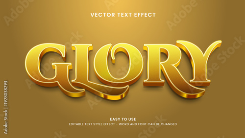 glory editable text effect 3d vector