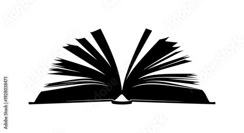 Open Book Vector Illustration - Minimalist Design