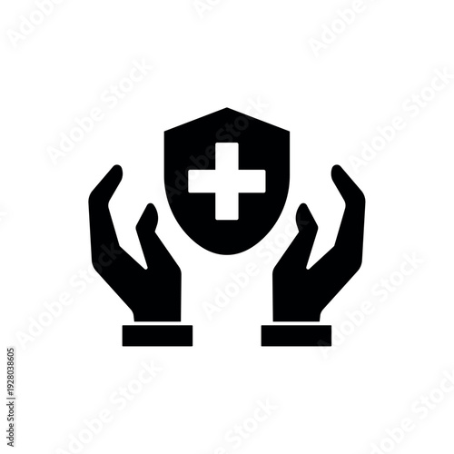 Health protection icon, isolated on white background