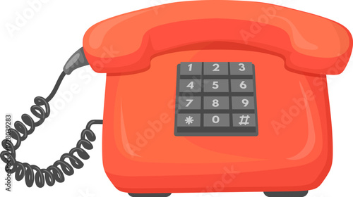 Office red phone. Stationary ringing device icon