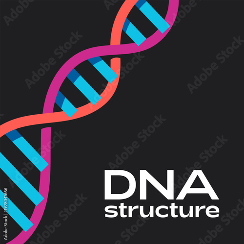 DNA Structure Helix Molecular Biology Science Concept Illustration.