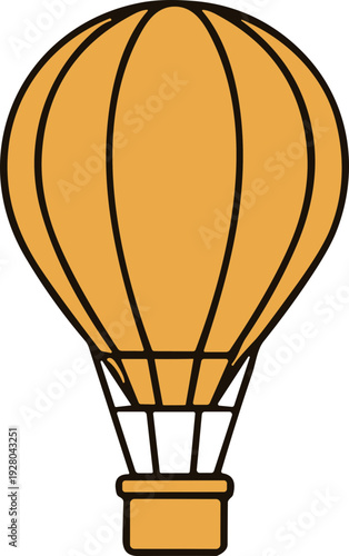 Hot Air Balloon Illustration Simple Design.