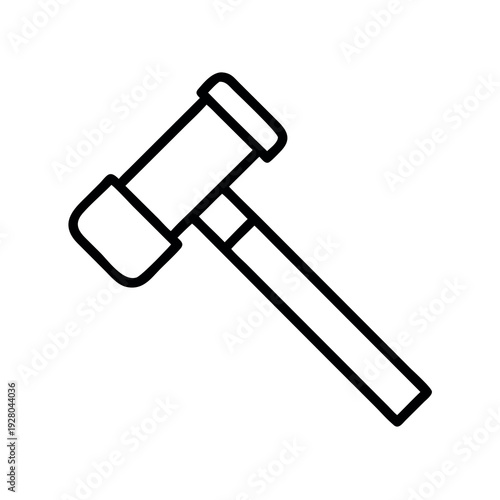 Simple line drawing icon of a judge's or auctioneer's gavel, symbolizing law, justice, or decision-making
