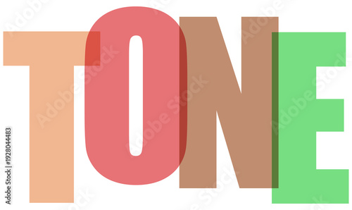 Creative typography design of the word 'tone' on transparent background