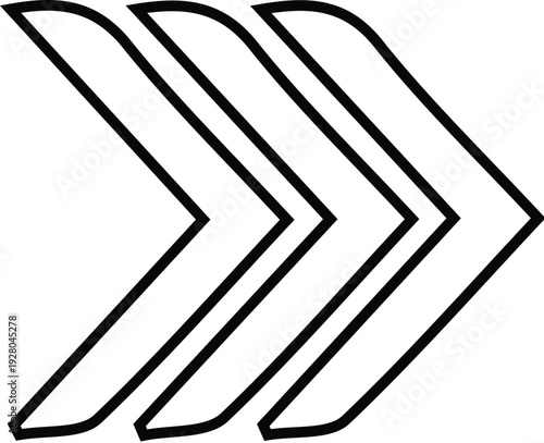 Black right arrow icons set