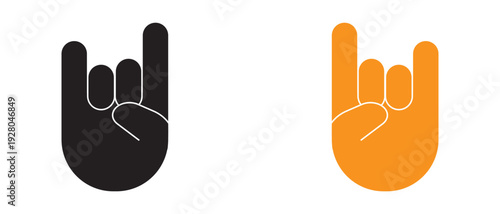 hand rock horns icon, rocks hands icon. Rock on Hand icon, vector illustration.