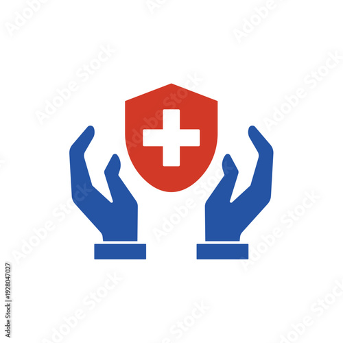 Health protection icon, isolated on white background