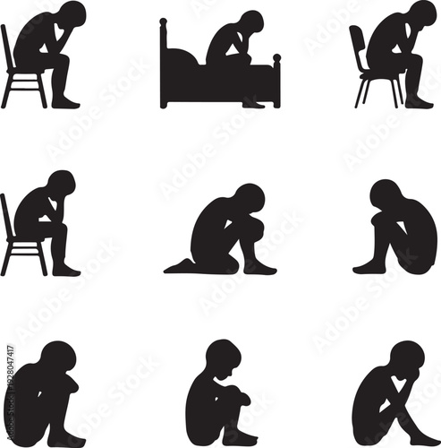 Romantic Couple Heart Silhouette Collection – Love, Wedding & Valentine Vector Icons Set