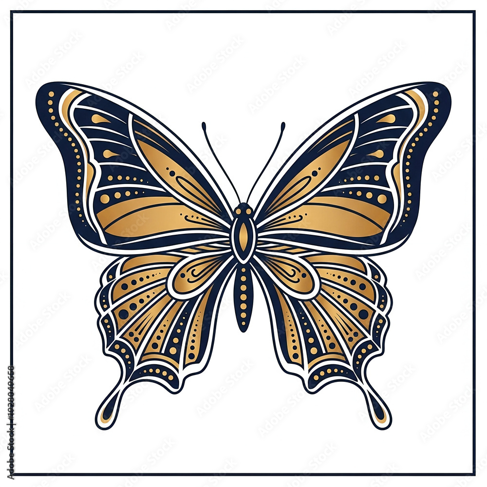 Fototapeta premium Floral Ornament Butterfly