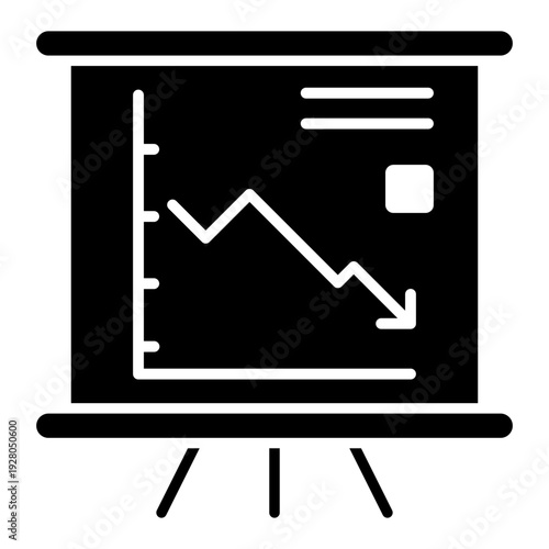 Financial losses vector icon. Revenue decline Illustration sign. Market decline symbol. Economic decline logo.