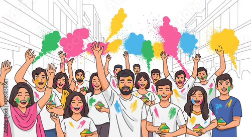 Vibrant Holi Celebration With Gulal Joy