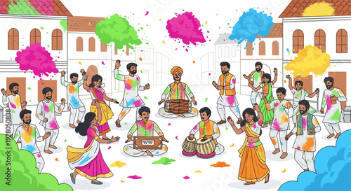 Vibrant Holi Festival Celebration
