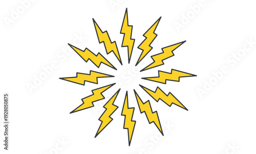 VS Versus Icon with Lightning Bolt Symbol on Red and Black Circles