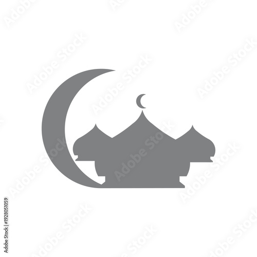 icon vector mosque template design elegant
