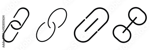 Web link icon set. Chain icons. Webpage URL link symbol eps 10 .