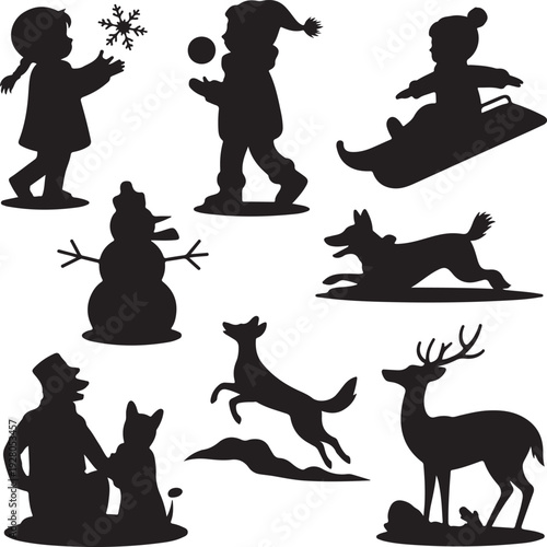 silhouettes of people