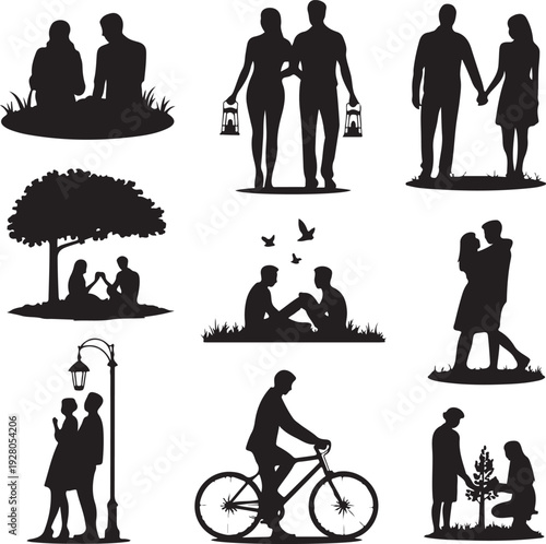 silhouettes of people