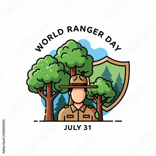 Ranger in hat and uniform standing.