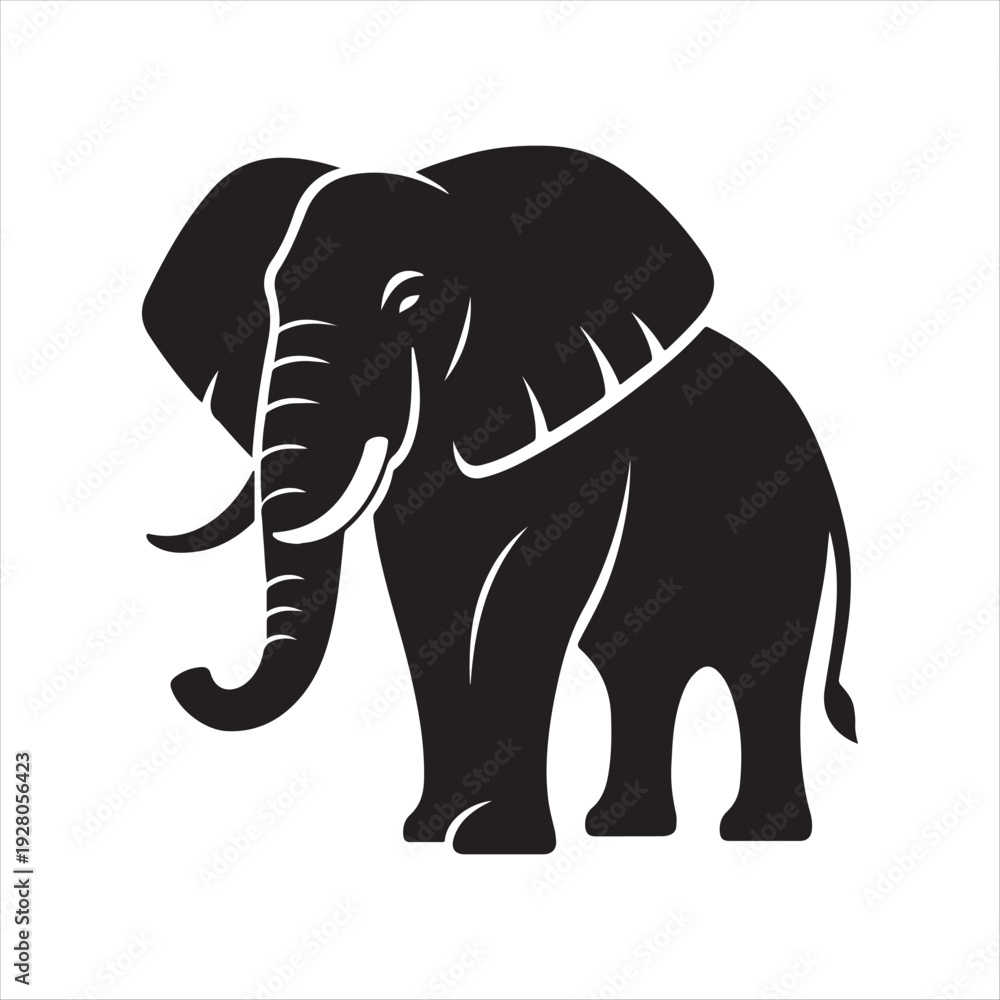 Fototapeta premium elephant vector silhouette line art logo idea concept collection. abstract icon illustration