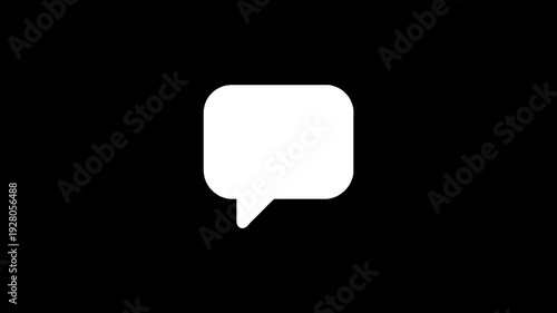 Chat message icon revealing and disappearing animation