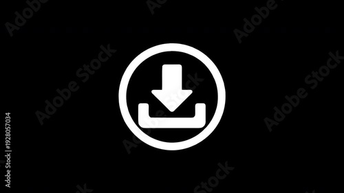 Download icon animation with glitch effect