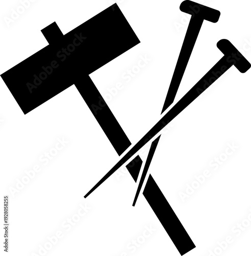 Hammer and Nails Silhouette