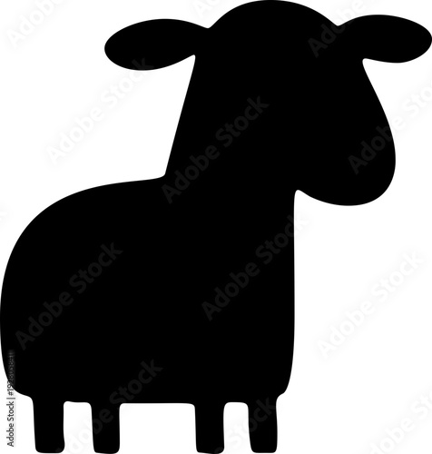Simple Sheep Silhouette Icon