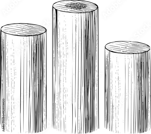 Wood Logs Hand Drawn Sketch