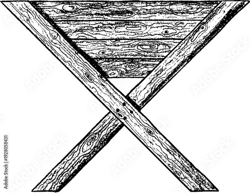 Wooden Manger Hand Drawn