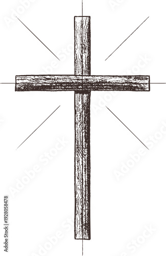 Wooden Cross Hand Drawn Sketch