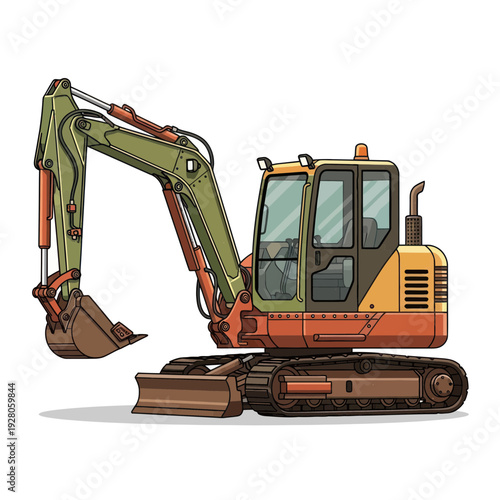 Mini Excavator digger machine, construction heavy equipment digger vehicle